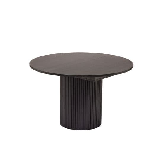 Toscana - Table à Manger Extensible 4 à 6 Personnes En Bois Ø120-160x120cm - Couleur - Noir