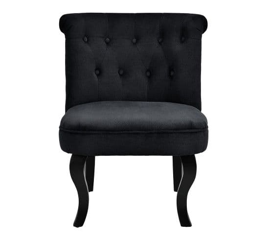 Fauteuil Crapaud SARAH tissu noir