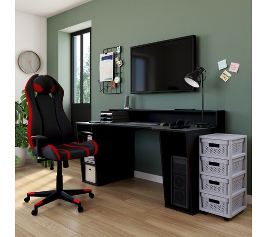 Fauteuil de bureau ALIEN Noir et rouge