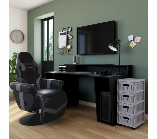 Fauteuil bureau relax gamer BXGAMING PLAY 3 Noir et gris