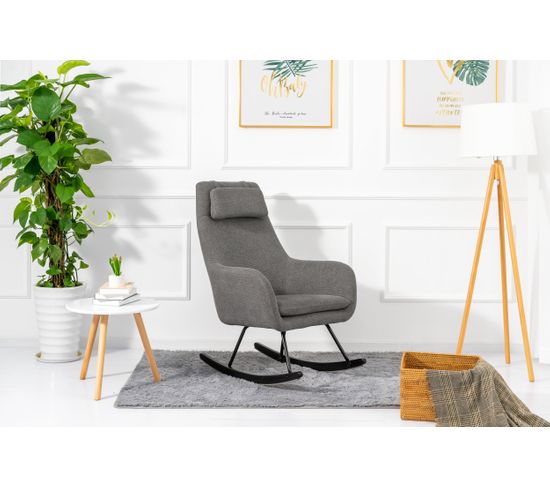 Fauteuil à bascule MOON II tissu gris