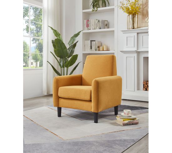 Fauteuil fixe L.76 cm HOLL tissu jaune