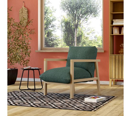 Fauteuil L.84 cm NAEL tissu vert