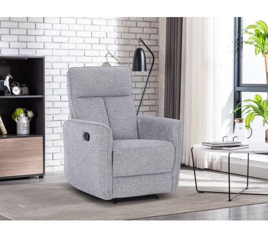 Fauteuil relax manuel JOY tissu gris