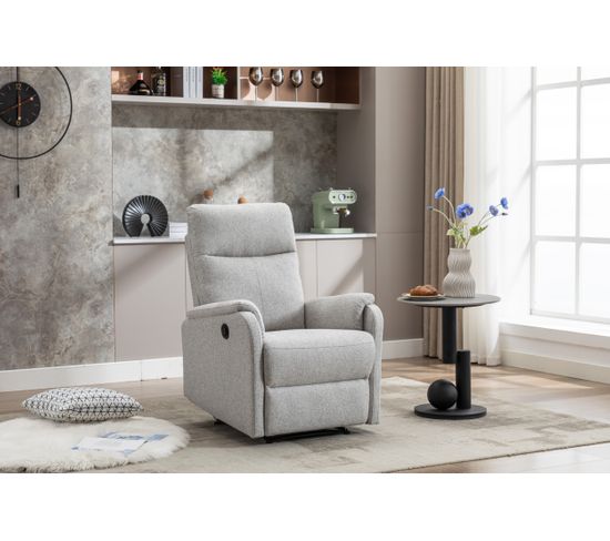 Fauteuil relax électrique SAMMY tissu gris