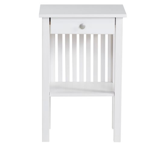 Chevet 1 tiroirs H. 70 cm MADISON blanc