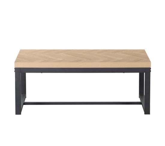 Table basse L.100cm OMALLEY imitation chêne sonoma et noir