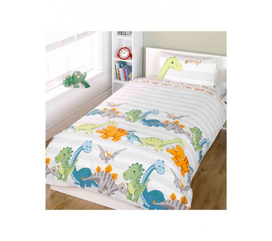 Parure De Lit Dinosaures Blanche Pour Lit 70x140 Cm