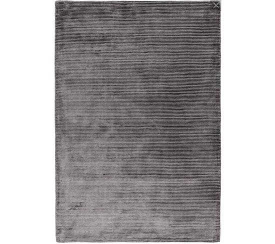 Tapis Tufté Main Flamingo En Viscose - Gris Anthracite - 200x300 Cm