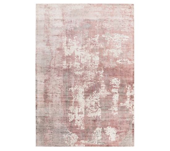 Tapis Moderne Fait Main Bygat En Viscose - Rose - 160x230 Cm