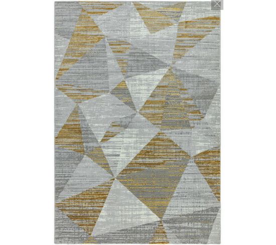 Tapis De Salon Moderne Blocks En Polyester - Jaune - 160x230 Cm