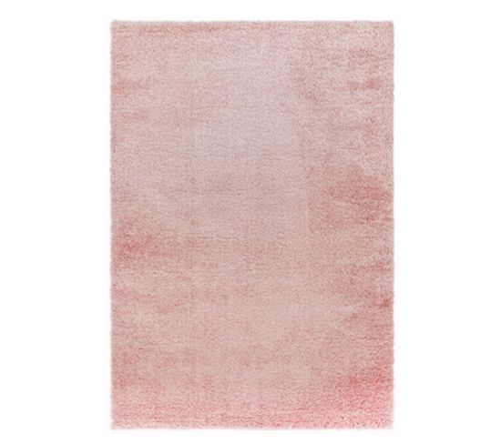 Tapis Shaggy Python En Polyester - Rose - 160x230 Cm