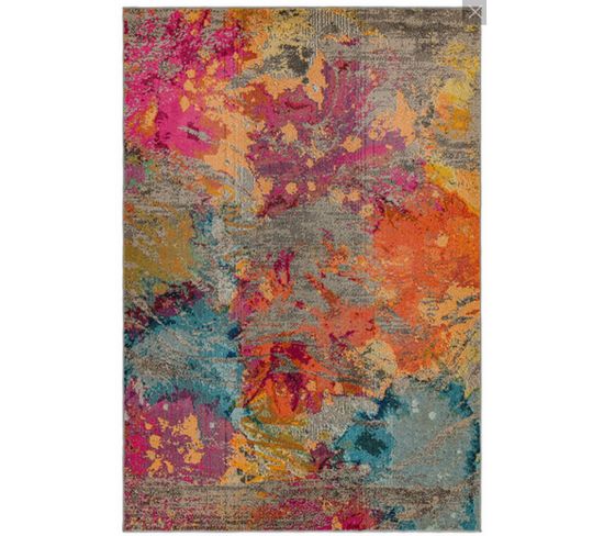 Tapis De Salon Tissé Plat Galactic En Polypropylène - Multicolore - 160x230 Cm