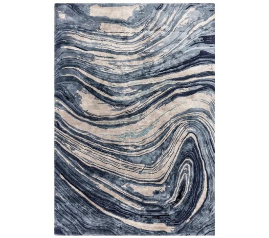 Tapis De Salon Toscania En Viscose - Bleu - 170x240 Cm