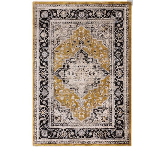 Tapis De Salon Reyes En Polyester - Jaune - 230x330 Cm