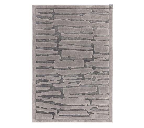 Tapis De Salon Rift En Polyester - Gris Anthracite - 200x290 Cm