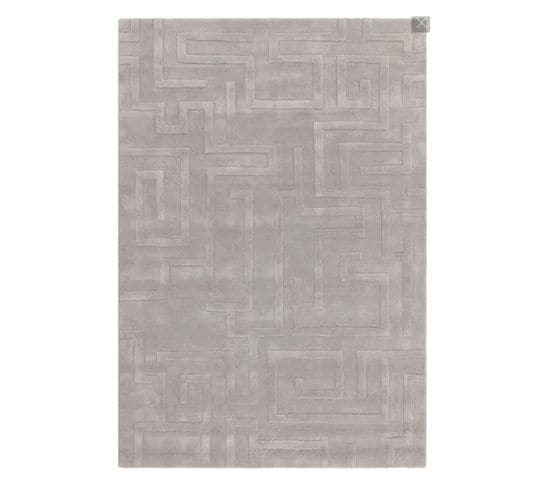 Tapis De Salon Zema En Laine - Gris Souris - 160x230 Cm