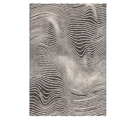 Tapis De Salon Massy En Polyester - Noir - 120x170 Cm