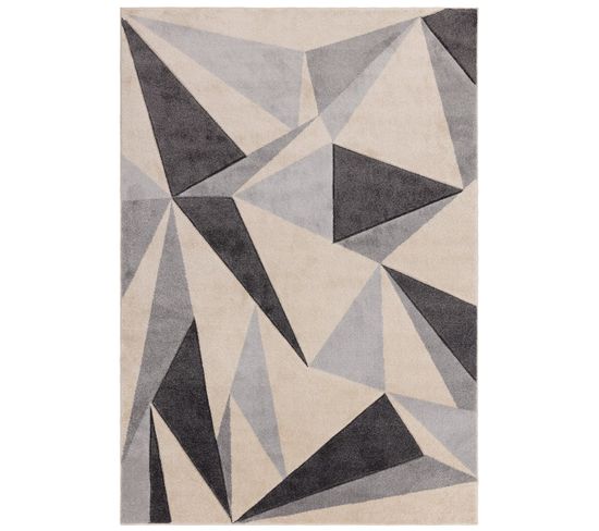 Tapis De Salon Kadeo En Polypropylène - Gris - 200x290 Cm