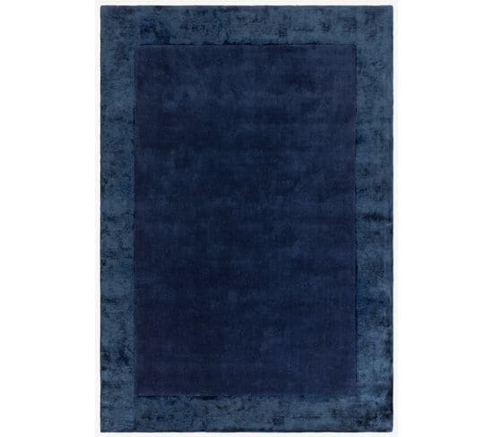 Tapis Moderne En Laine Fait Main Tosca En Laine - Bleu - 80x150 Cm