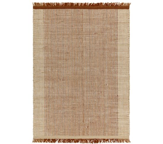 Tapis Moderne En Laine Tissé Main Elysium En Laine - Rouge - 200x290 Cm