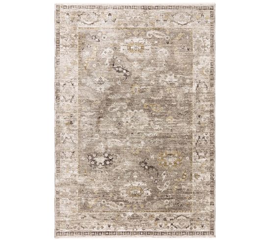 Tapis De Salon Style Orient Beryl En Polyester - Beige Foncé - 120x160 Cm