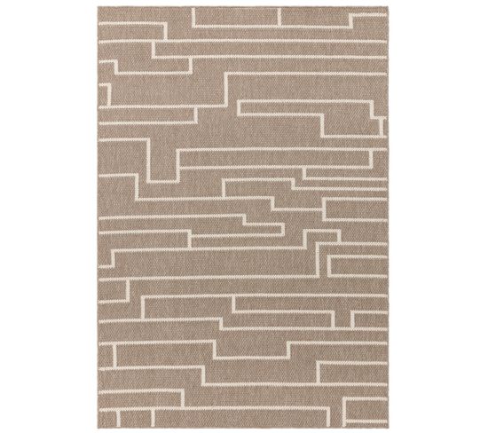 Tapis De Salon Moderne Cant En Polyester - Marron - 80x150 Cm