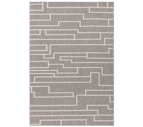 Tapis De Salon Moderne Cant En Polyester - Gris - 80x150 Cm