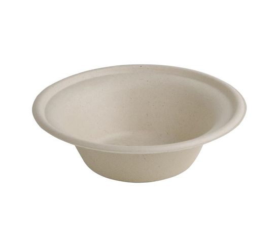 Bols Ronds Compostables En Bagasse Coloris Naturel - Lot De 50 -