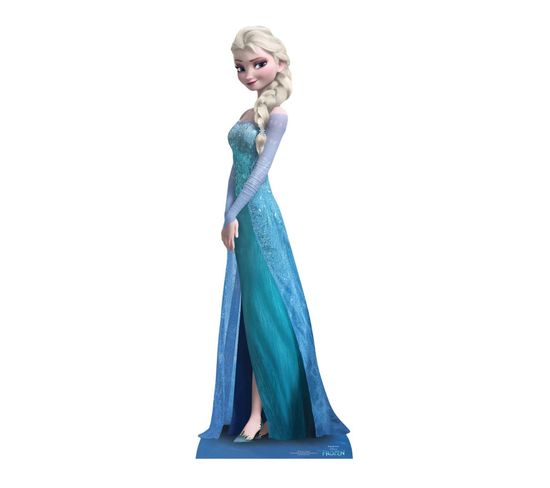 Figurine En Carton Elsa De Profil Avec Robe Bleue La Reine Des Neiges Disney -haut 155 Cm