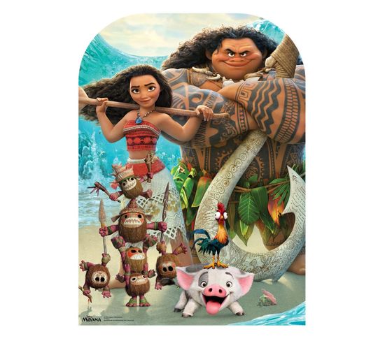 Figurine En Carton Passe Tête Vaiana (moana) Et Maui Disney H 95 Cm