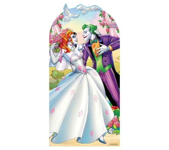 Figurine En Carton Passe-tete Mariage Harley Quinn Et Le Joker Dc Comics Hauteur 194 Cm