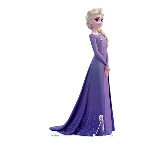 Figurine En Carton Elsa La Reine Des Neiges 2 En Robe Violette Disney Hauteur 181 Cm