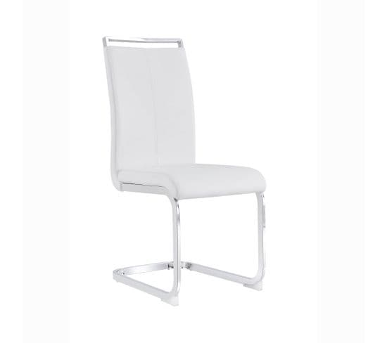 Chaise Pu Blanc 4 Lot De 42 × 54 × 100 cm