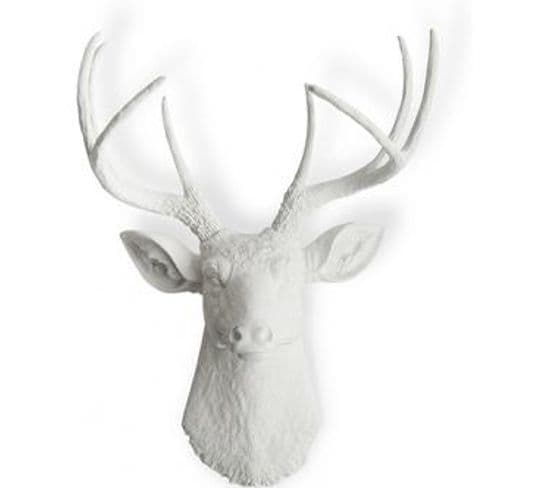 Décoration Murale - Tête De Cerf Blanc -ika Blanc