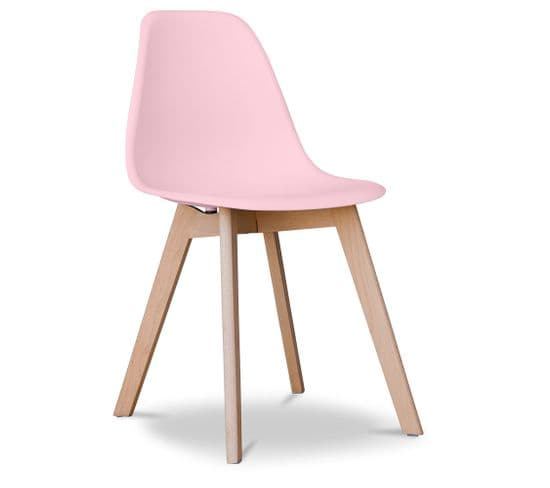 Chaise À Manger Design Scandinave Brielle  Rose Pâle