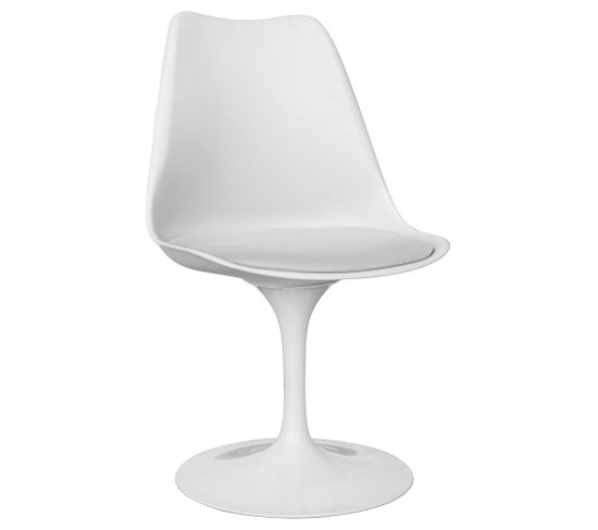 Chaise De Salle à Manger - Chaise Pivotante Blanche - Tulipa Blanc