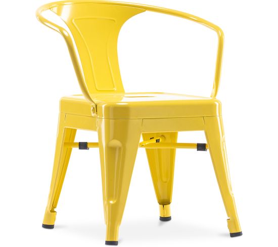 Chaise Pour Enfant Bistrot Metalix – Avec Accoudoirs - Métal Jaune