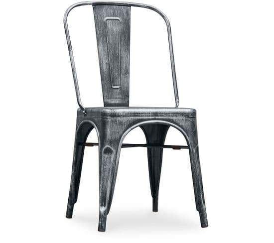 Chaise Style Bistrot Metalix - Siège Carré - Métal Industriel