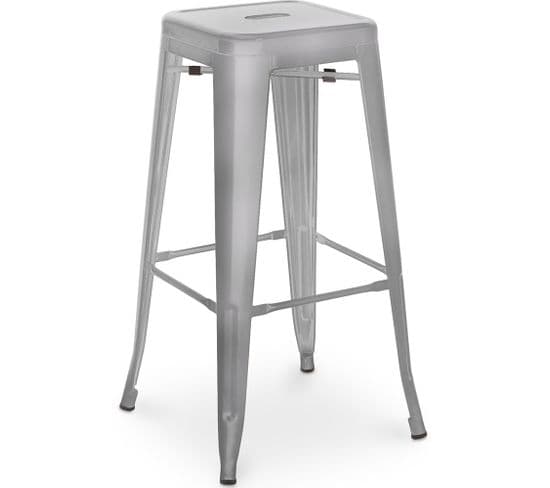 Tabouret De Bar - Design Industriel - 76cm - Nouvelle Édition- Metalix Acier