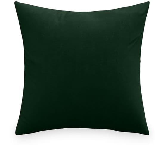 Coussin Carré En Velours (45x45 Cm) - Lenay Vert Foncé