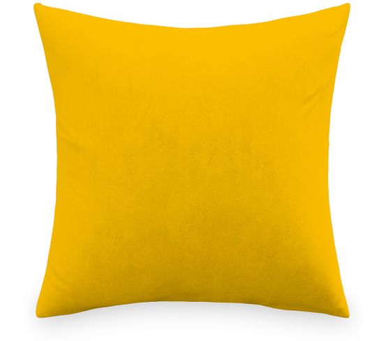 Coussin Carré En Velours (45x45 Cm) - Lenay Jaune Pâle