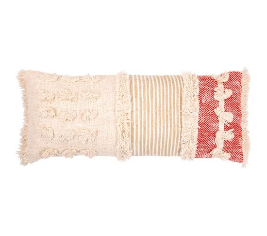 Coussin Rectangulaire Design Boho Bali En Coton Housse + Remplissage - Evanora Multicolore