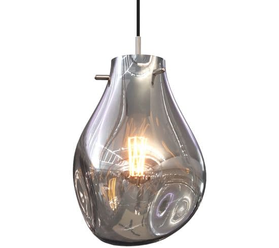 Lampe Suspendue Design Moderne, Verre Fumé - Nerva Fumée
