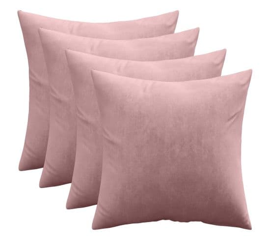 Lot De 4 Coussins En Velours - Housse Et Garnissage - Lenay Rose Or