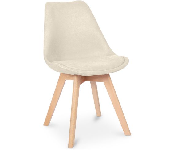 Chaise De Salle à Manger Scandinave Rembourrée  Beige