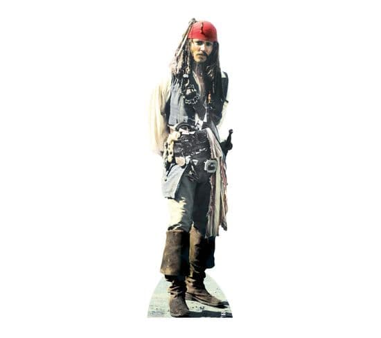 Figurine En Carton Johnny Depp - Capitaine Jack Sparrow Hauteur 183 Cm