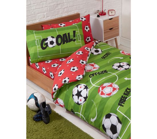 Parure De Lit Reversible Football Pour Lit 70x140 Cm