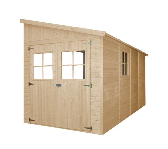 M340+m340g - Abri De Jardin En Bois 7,94 M2 - Avec Sol Imprégné - (3 Murs)