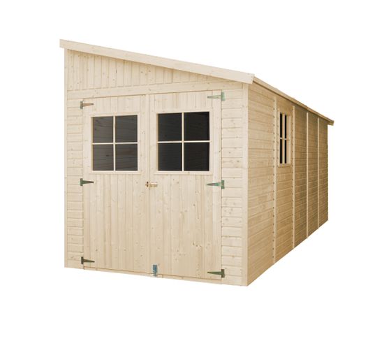 M341A+M341G - Abri De Jardin En Bois 10,11 M2 - Abri De Jardin Avec Sol Imprégné